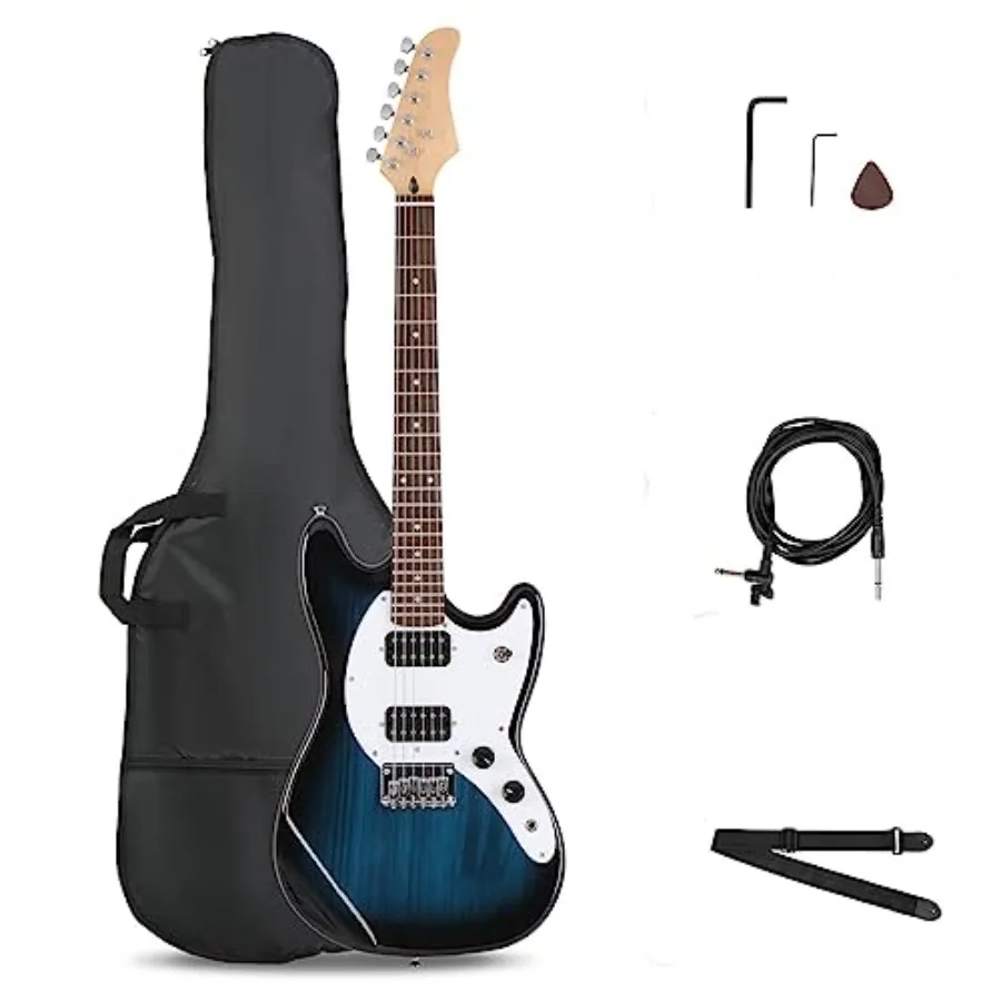 39-дюймовый электрогитарный набор для начинающих с H-H звукоснимателями, корпус из липы, гриф из клена, накладка из лаврового дерева, синий цвет
39-дюймовый электрогитарный набор для начинающих с H-H звукоснимателями, корпус из липы, гриф из клена, накладка из лаврового дерева, синий цвет