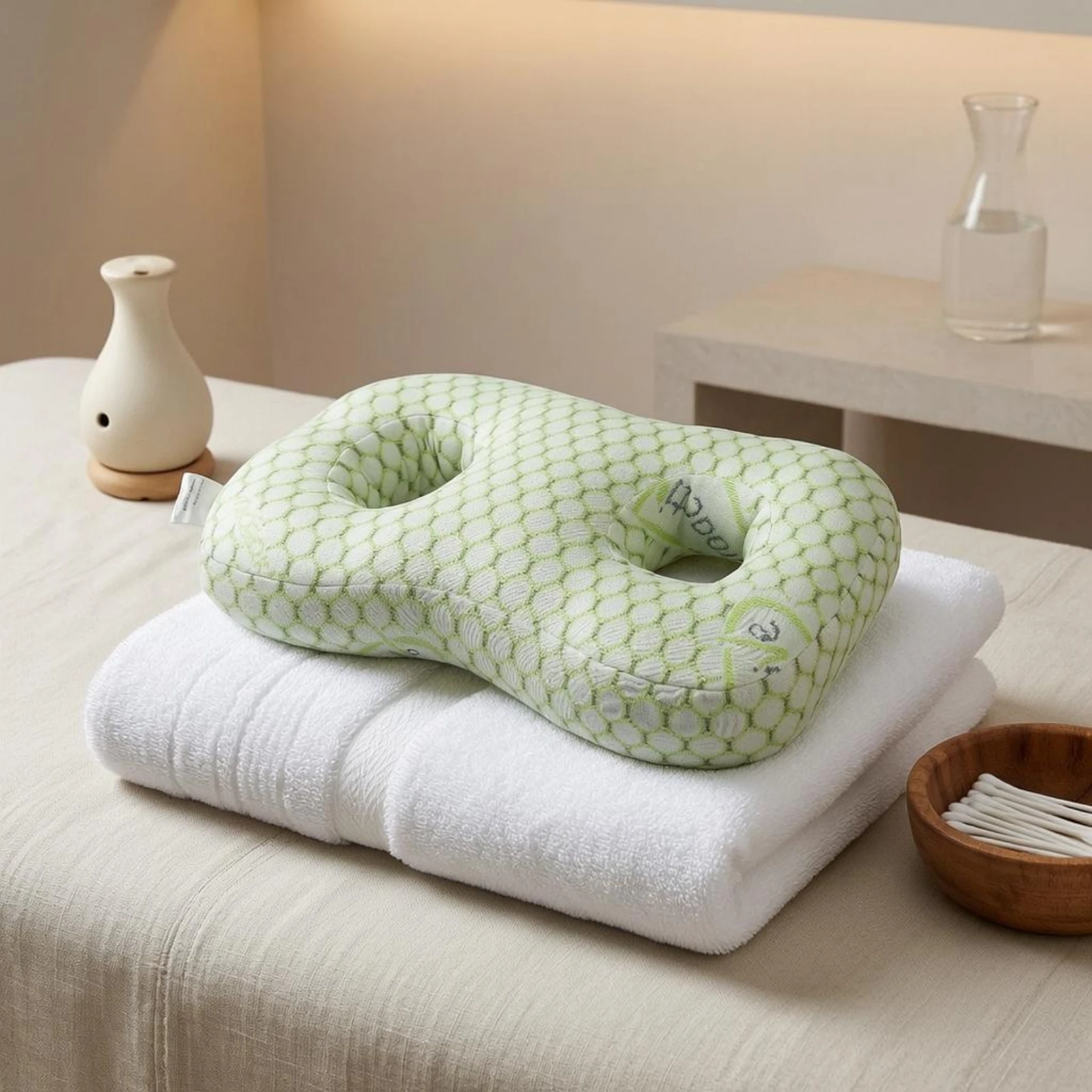 Ear-Hole Pillow Quilted Bedding Accessory
Ear-Hole Pillow Quilted Bedding Accessory