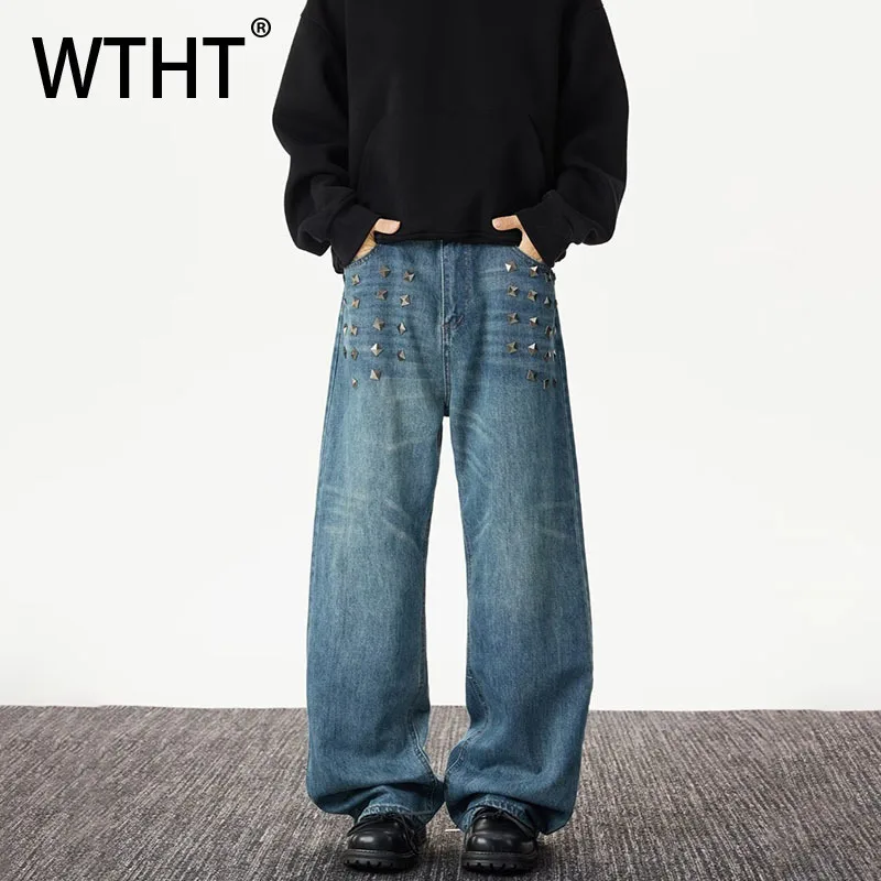WTHT модные мужские свободные джинсовые брюки с градиентными металлическими заклепками, винтажные широкие джинсы High Street, мужские джинсы, осень 2023, 2A2252
WTHT модные мужские свободные джинсовые брюки с градиентными металлическими заклепками, винтажные широкие джинсы High Street, мужские джинсы, осень 2023, 2A2252