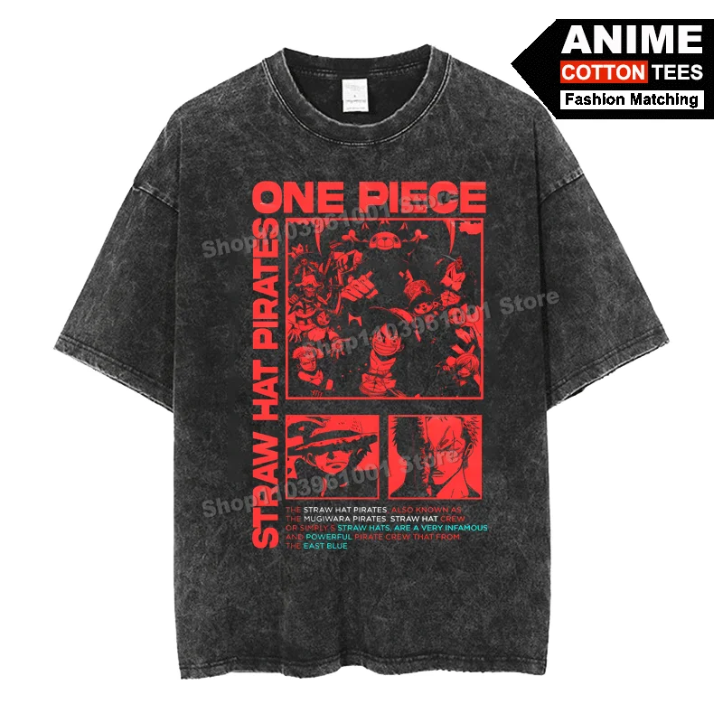 Anime ONE PIECE - STRAW HAT PIRATES Print T Shirt y2k Harajuku Men Women Short Sleeve Cotton Retro Washed Street styl Loose Tees
Anime ONE PIECE - STRAW HAT PIRATES Print T Shirt y2k Harajuku Men Women Short Sleeve Cotton Retro Washed Street styl Loose Tees