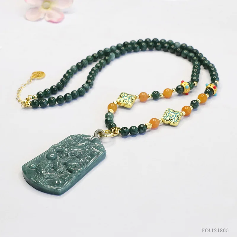 Imperial Dragon Blue Water Jade Pendant Sweater Chain Natural Gemstone Power Jewelry
Imperial Dragon Blue Water Jade Pendant Sweater Chain Natural Gemstone Power Jewelry