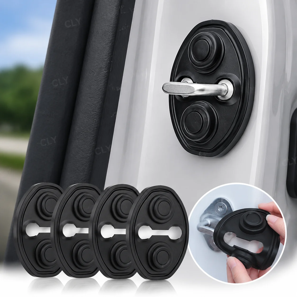 SEAMETAL 4pcs Car Doors Lock Protector Cover Auto Door Lock Shock Absorber Silicone Cushion Car Door Closing Soundproof Covers
SEAMETAL 4pcs Car Doors Lock Protector Cover Auto Door Lock Shock Absorber Silicone Cushion Car Door Closing Soundproof Covers