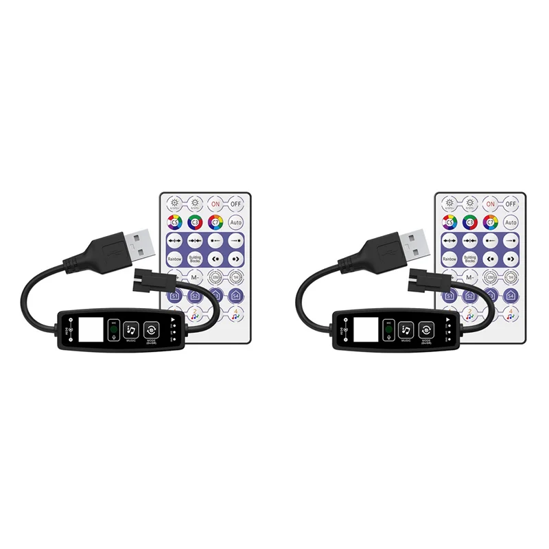 B30C-2X WS2811 WS2812B LED Controller Bluetooth Music 28Keys Remote Control For Individual Addressable RGB Strip Light USB 5V