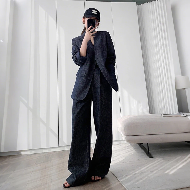 SuperAen Autumn 2026 New Women's Clothing Simple Collarless Blazer Wide-leg Pants Casual Fashion Sets
SuperAen Autumn 2026 New Women's Clothing Simple Collarless Blazer Wide-leg Pants Casual Fashion Sets