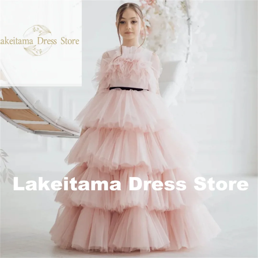 Customization Light Pink Flower Girl Dresses Tulle Tiered Black Ribbon Sleeveless For Wedding Birthday Banquet Prom Princess Gow
Customization Light Pink Flower Girl Dresses Tulle Tiered Black Ribbon Sleeveless For Wedding Birthday Banquet Prom Princess Gow