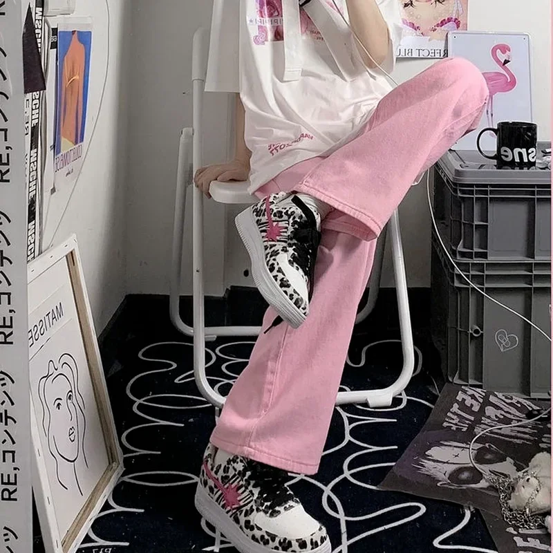 Jeans Women Pink All-match Streetwear Full Length Leisure College Chic Wide Leg Trousers Chain Design Summer 2021 Harajuku Sweet
Jeans Women Pink All-match Streetwear Full Length Leisure College Chic Wide Leg Trousers Chain Design Summer 2021 Harajuku Sweet