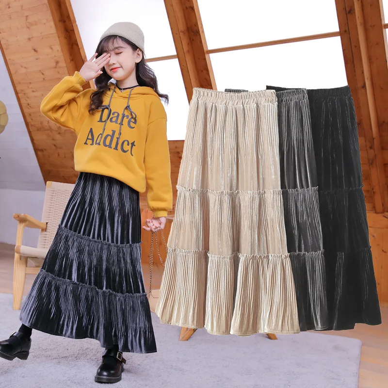 autumn winter girls velvet long skirt A-line tutu skirts ruffles pleated maxi skirt vintage streetwear kids clothes 3 to 14 yrs
autumn winter girls velvet long skirt A-line tutu skirts ruffles pleated maxi skirt vintage streetwear kids clothes 3 to 14 yrs