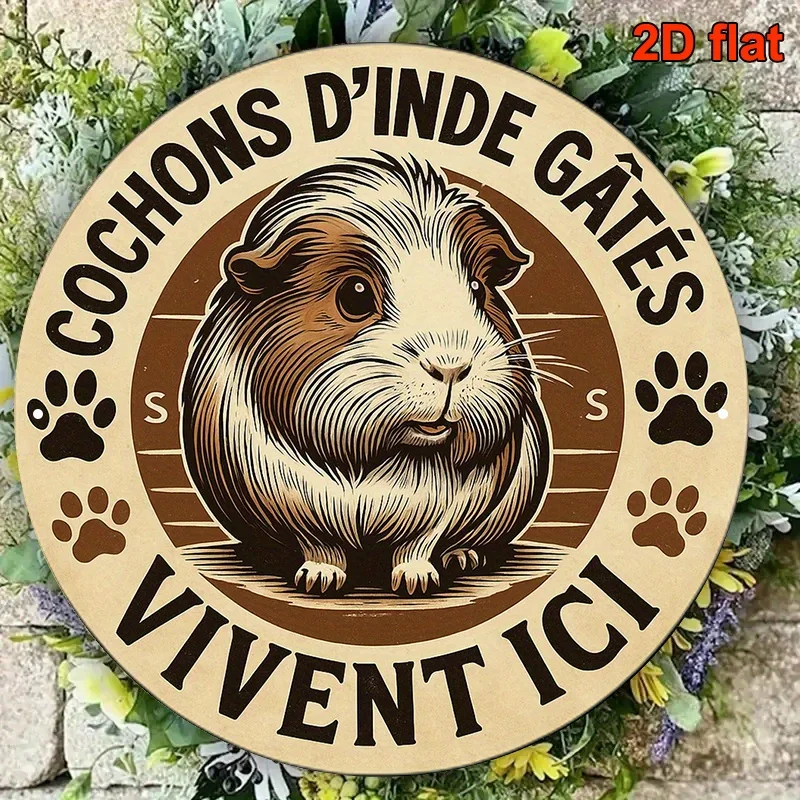 2D Flat French Guinea Pig Wall Plaque - 8" Round Hamster Sign with Paw Prints, Durable Home Decor for Cavy Lovers
2D Flat French Guinea Pig Wall Plaque - 8" Round Hamster Sign with Paw Prints, Durable Home Decor for Cavy Lovers