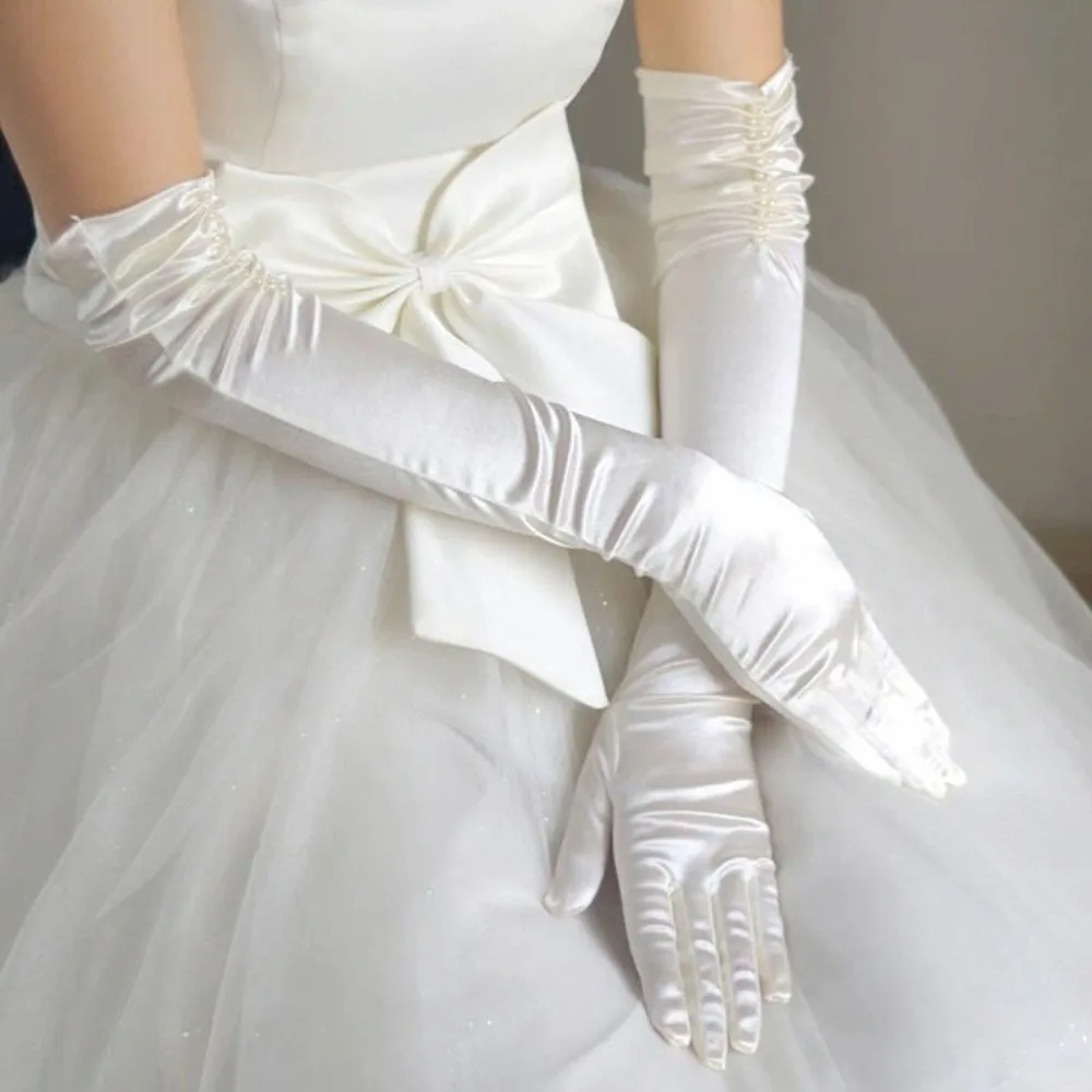 Elegent Beaded Bridal Gloves With Finger Solid Color Long Bridal Gloves Satin Satin Dress Gloves Party
Elegent Beaded Bridal Gloves With Finger Solid Color Long Bridal Gloves Satin Satin Dress Gloves Party