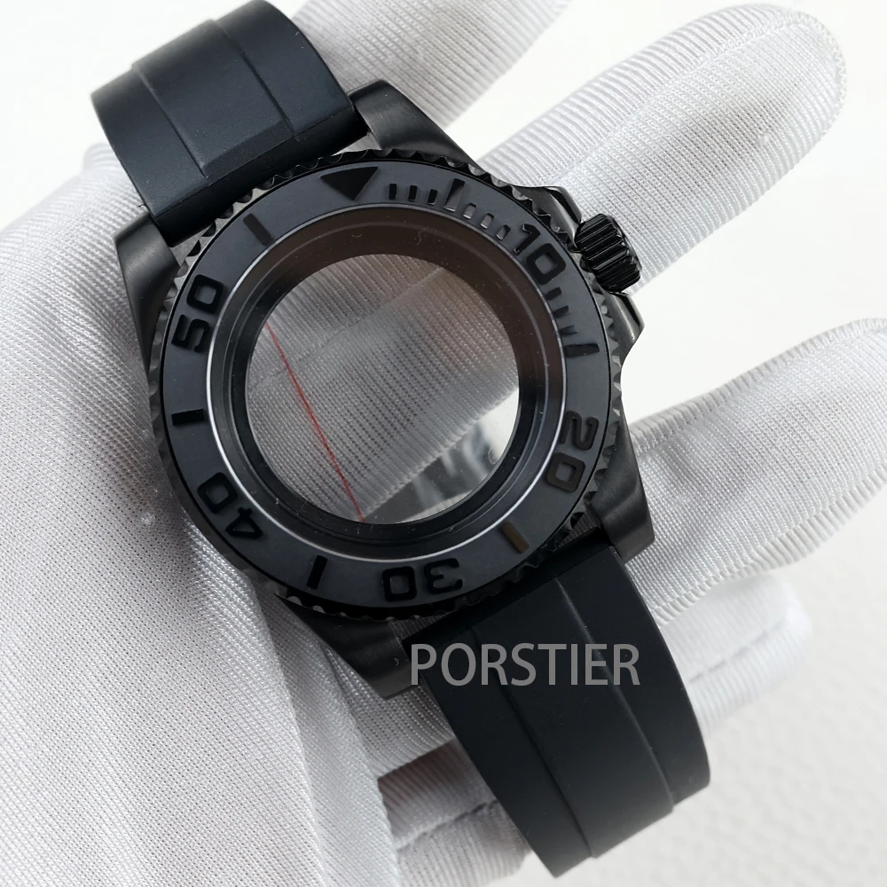 40mm NH35 Case Black Rubber Strap Set for Yacht-marster mod NH35 NH36 movement 28.5mm dial Sapphire Glass Watch Cases Waterproof
40mm NH35 Case Black Rubber Strap Set for Yacht-marster mod NH35 NH36 movement 28.5mm dial Sapphire Glass Watch Cases Waterproof