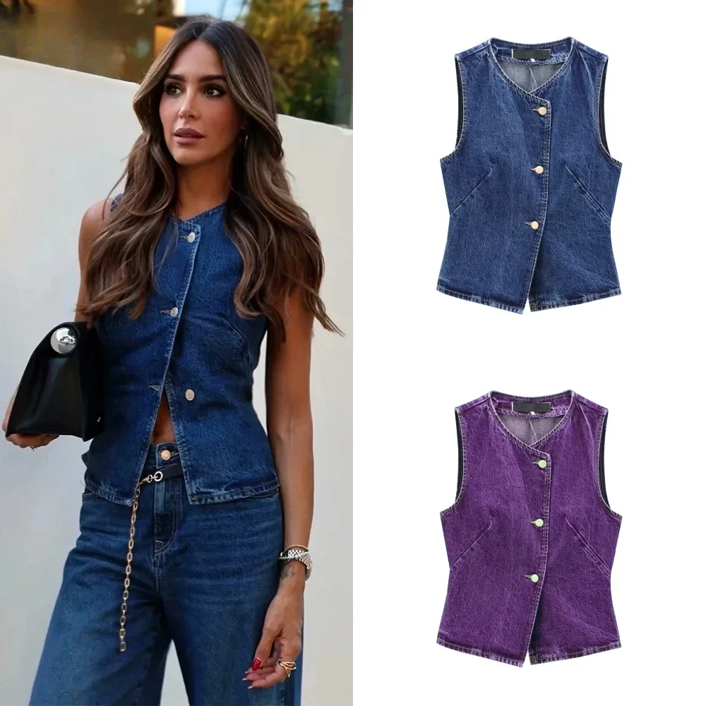 Women's Vest 2025 New Fashion Denim Vest Top Ladies Casual Cropped Sleeveless Jacket Coat Streetwear Waistcoat Outerwears
Women's Vest 2025 New Fashion Denim Vest Top Ladies Casual Cropped Sleeveless Jacket Coat Streetwear Waistcoat Outerwears