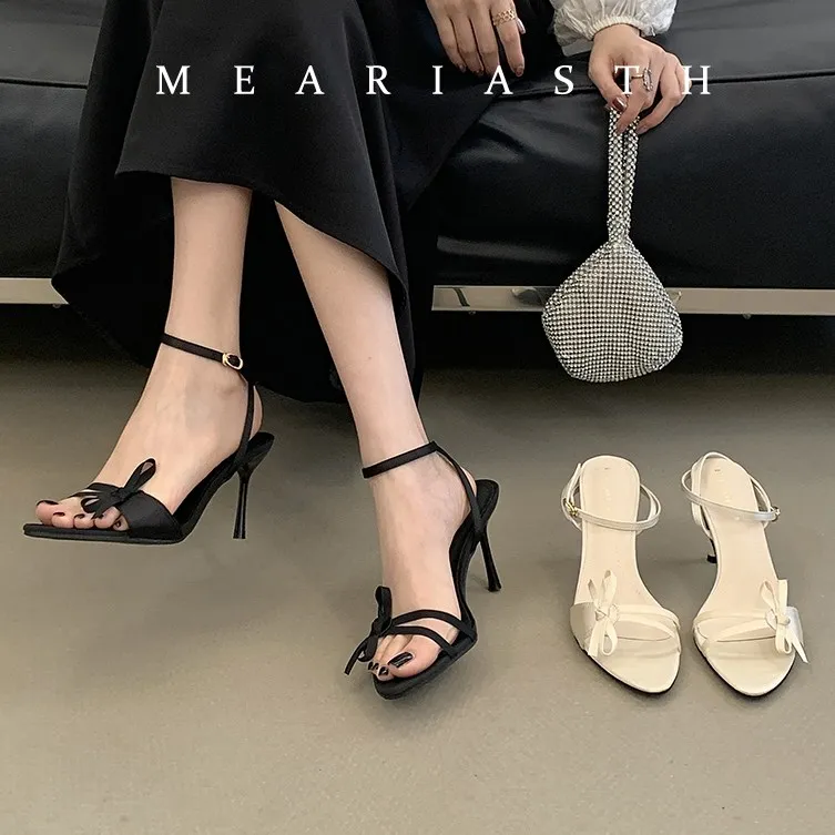 Summer Thin High Heels Women Sandals Elegant Bow-tie Satin Pumps Street Style Ankle Strap Open Toe Narrow Band Banquet Sandalias
Summer Thin High Heels Women Sandals Elegant Bow-tie Satin Pumps Street Style Ankle Strap Open Toe Narrow Band Banquet Sandalias