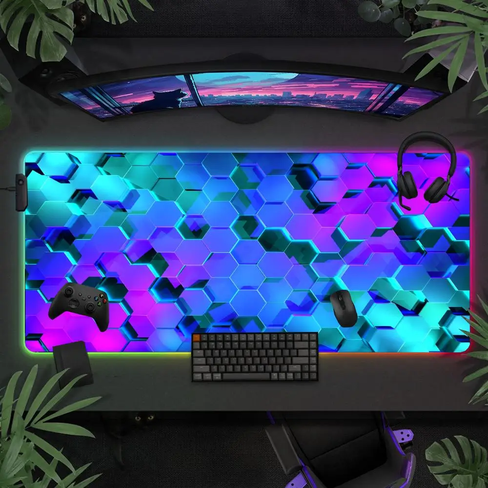 XXL RGB Extended Hexagon Gaming Mouse Pad Desk Mat HD Gamer Accessories Large LED Light Mousepad PC Computer Carpet with Backlit
XXL RGB Extended Hexagon Gaming Mouse Pad Desk Mat HD Gamer Accessories Large LED Light Mousepad PC Computer Carpet with Backlit