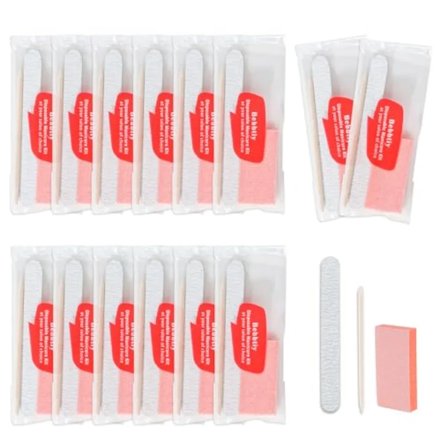 Disposable Manicure Kit Sets, 3 in 1 Nail Salon Manicure Set Professional, Nail File, Mini Buffer, Wood Stick, Individually Pac
Disposable Manicure Kit Sets, 3 in 1 Nail Salon Manicure Set Professional, Nail File, Mini Buffer, Wood Stick, Individually Pac