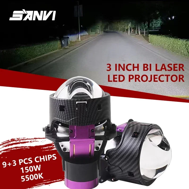 Sanvi Car 3 Inch L90 Bi Laser LED Projector Direct Lens Headlight 12V 150W 6000K Headlamp For H4 H7 9005 9006 Universal
Sanvi Car 3 Inch L90 Bi Laser LED Projector Direct Lens Headlight 12V 150W 6000K Headlamp For H4 H7 9005 9006 Universal
