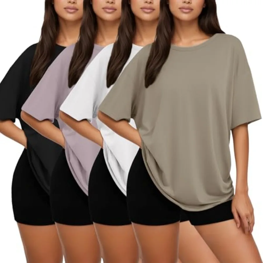 1/2/4 Pack Oversized Tshirts for Women, Loose Fit Crew Neck Summer Baggy Tops Workout Tees Plus Size T Shirts
1/2/4 Pack Oversized Tshirts for Women, Loose Fit Crew Neck Summer Baggy Tops Workout Tees Plus Size T Shirts
