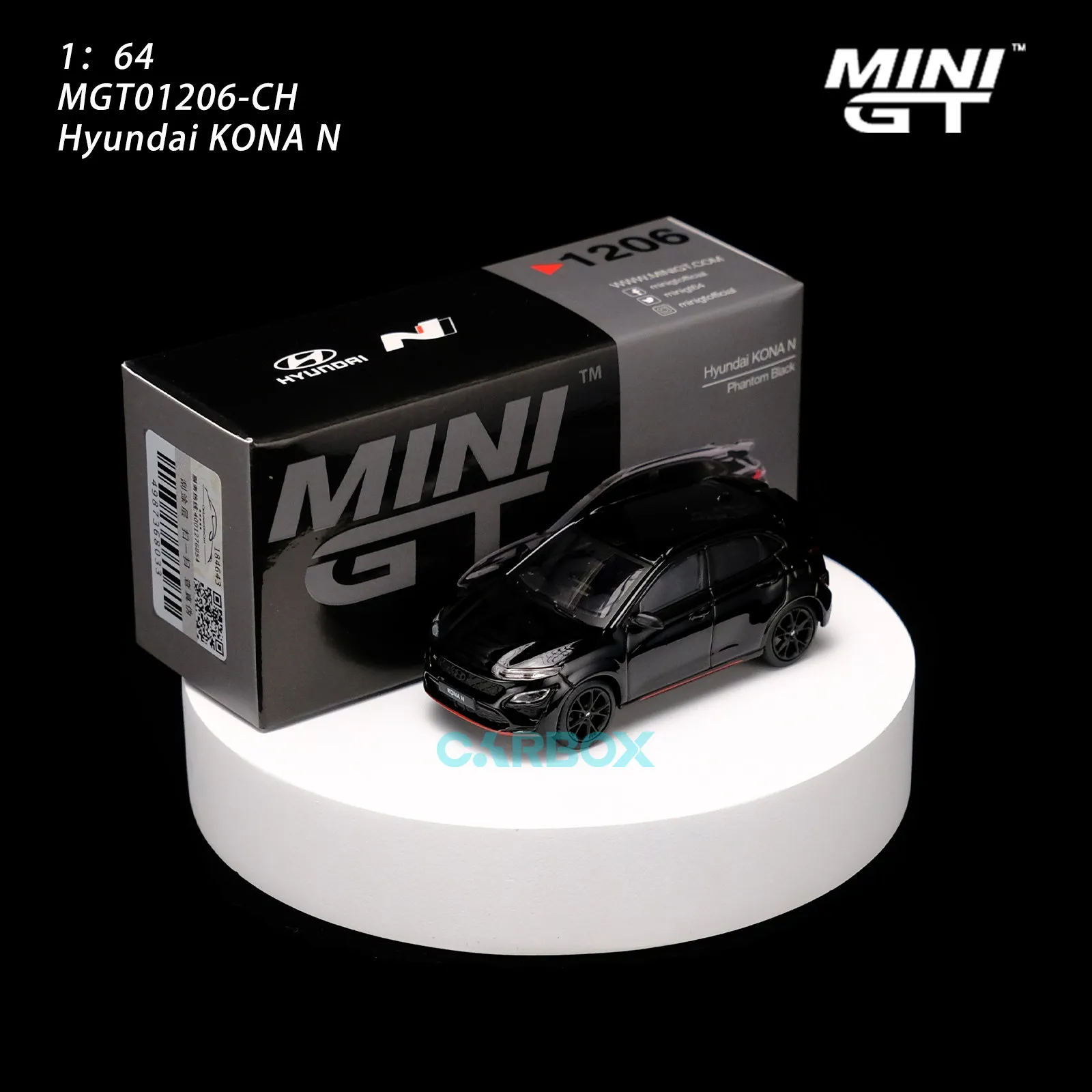 MINIGT 1:64 Hyundai KONA N Phantom Black Exclusive MGT01206-CH Car Alloy Toys Diecast Metal Model for Children
MINIGT 1:64 Hyundai KONA N Phantom Black Exclusive MGT01206-CH Car Alloy Toys Diecast Metal Model for Children