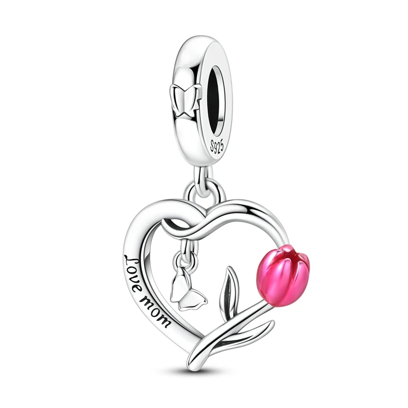 925 Sterling Silver Charms Bead CZ Zircon Heart-Shaped Carnation Dangle Fit Original Bracelet DIY Women Jewelry
925 Sterling Silver Charms Bead CZ Zircon Heart-Shaped Carnation Dangle Fit Original Bracelet DIY Women Jewelry