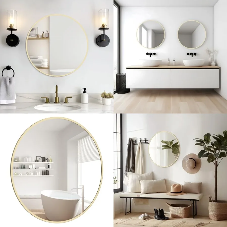 20 inch Round Mirror Circle Wall Mirror for Bathroom with Framed, Round Wall Mirror for Wall Decor, Vanity, Entryway Living Roo
20 inch Round Mirror Circle Wall Mirror for Bathroom with Framed, Round Wall Mirror for Wall Decor, Vanity, Entryway Living Roo