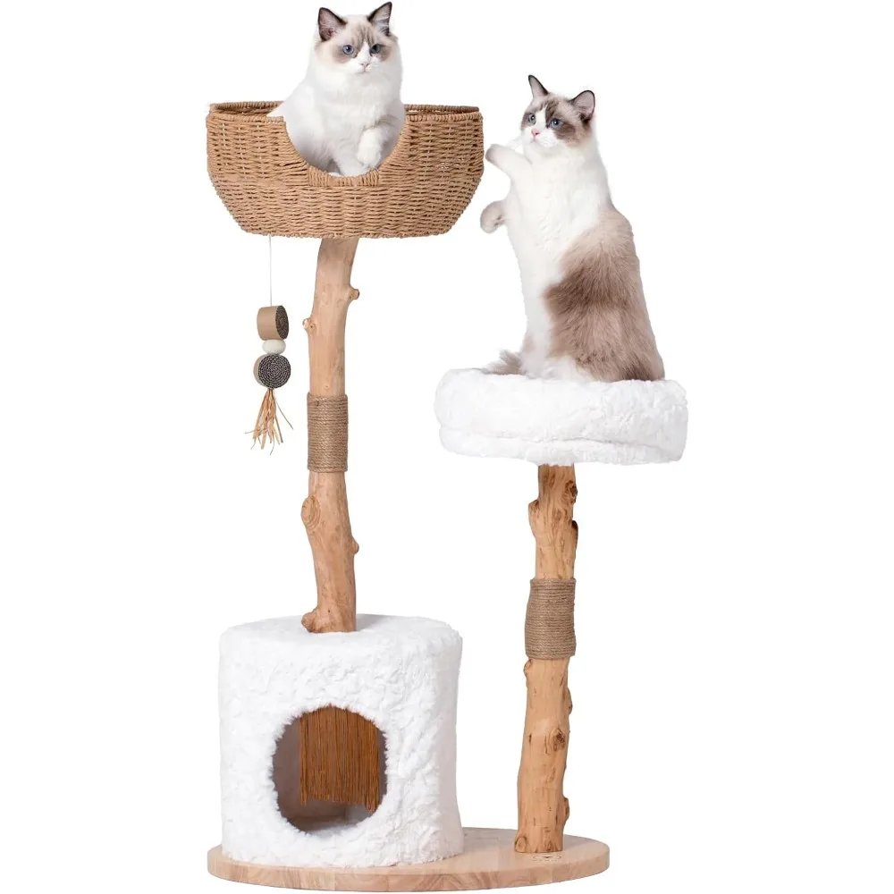 Cat Tree Tower with Two Real Branches,44 INCH Wood Modern Cats Tower with Luxury Cat Condo,Cat Scratching Post,Jumping Platforms
Cat Tree Tower with Two Real Branches,44 INCH Wood Modern Cats Tower with Luxury Cat Condo,Cat Scratching Post,Jumping Platforms