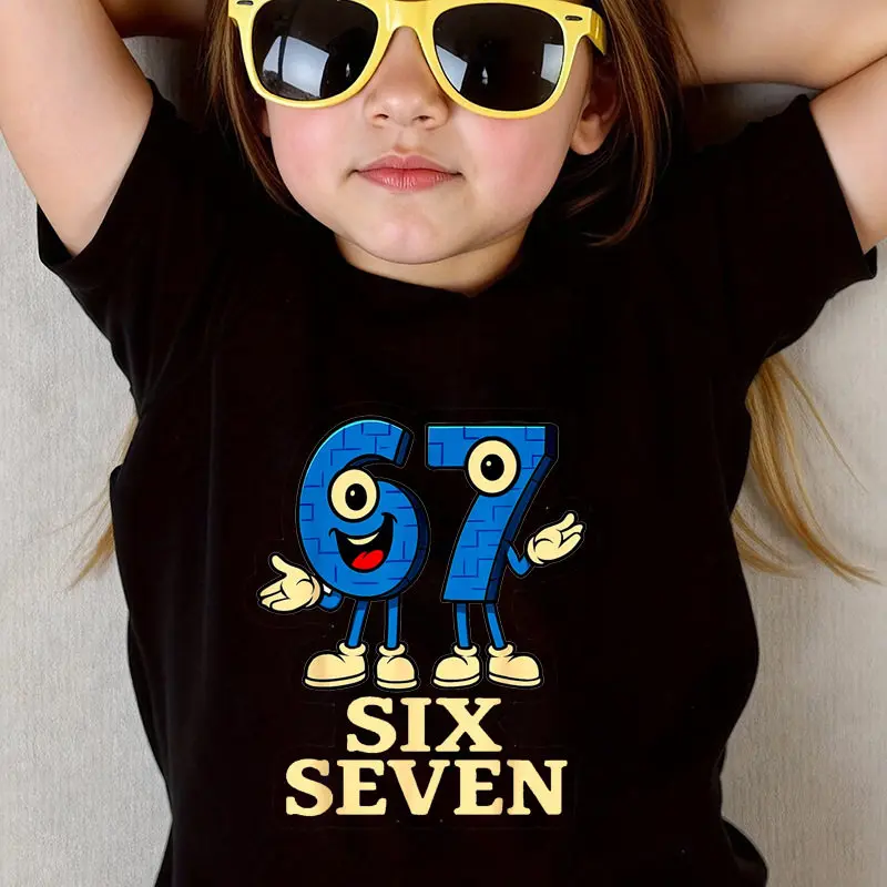 67 Six Seven Printed T-shirt - High-quality Cotton Round-neck Short-sleeved Children's Clothing for Toddlers
67 Six Seven Printed T-shirt - High-quality Cotton Round-neck Short-sleeved Children's Clothing for Toddlers