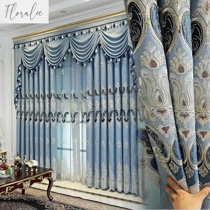 2025 European Chenel Embroidered Luxury Curtains for Living Room Bedroom Curtain Head Double Curtain Customized House Decoration
2025 European Chenel Embroidered Luxury Curtains for Living Room Bedroom Curtain Head Double Curtain Customized House Decoration