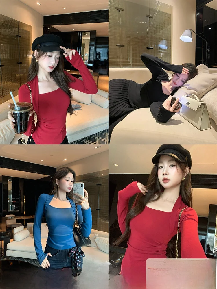 Ele Korean Sle Women's Knitted Sweater Long Sve Slim Fit Waist Cinched oulder Top for Autumn Winter Casual Wear
Ele Korean Sle Women's Knitted Sweater Long Sve Slim Fit Waist Cinched oulder Top for Autumn Winter Casual Wear