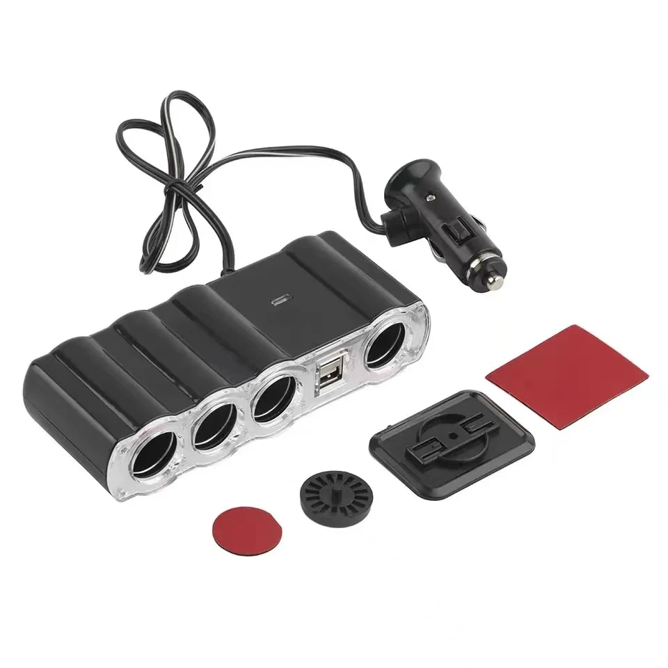Car 4 Ports Cigarette Lighter Extension Socket Dual USB 1A Charging Adapter Short Circuit Protection 12V
Car 4 Ports Cigarette Lighter Extension Socket Dual USB 1A Charging Adapter Short Circuit Protection 12V