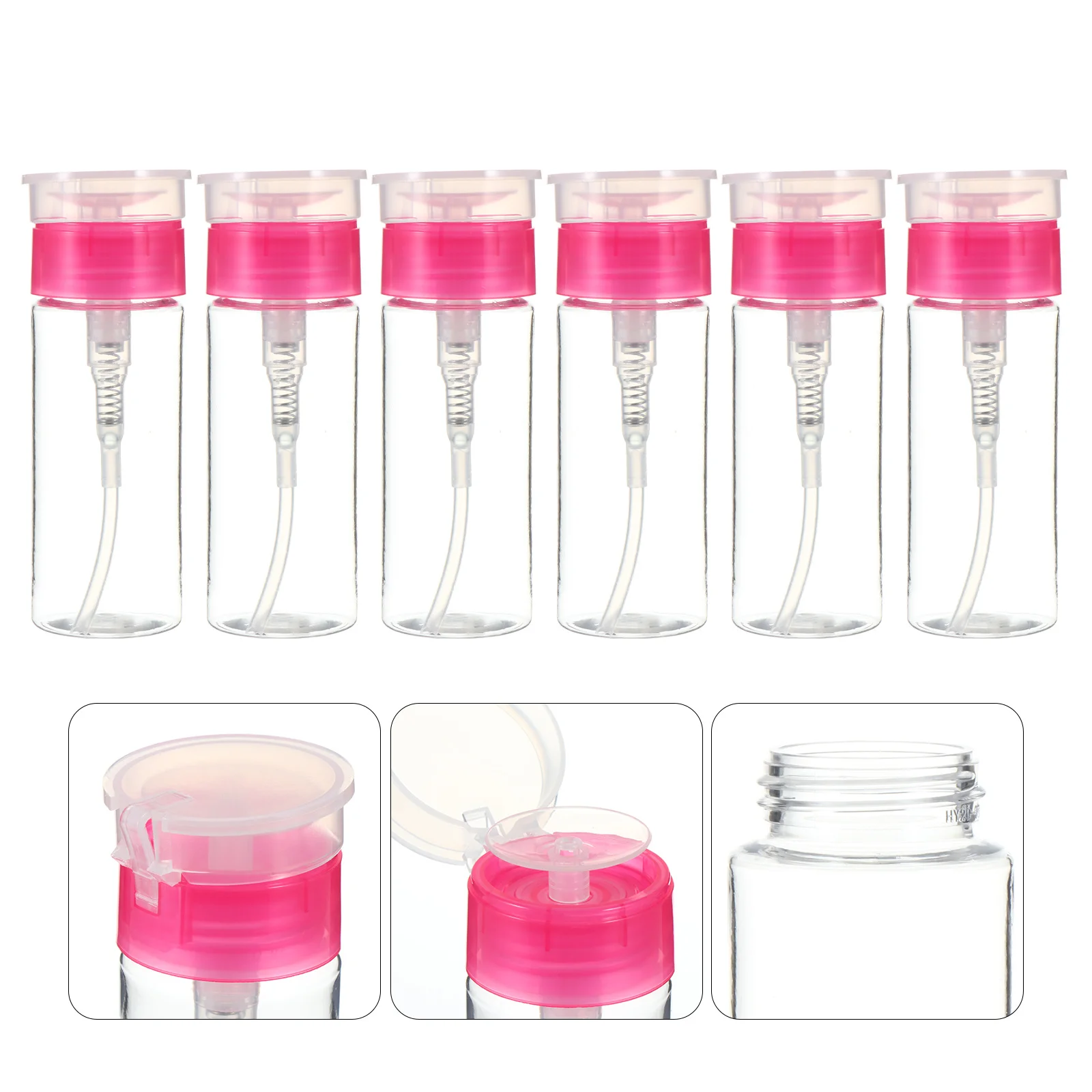 6 pcs 100Ml Cleaning Solvent Bottle Reusable Plastic Pump Dispenser For Nail Polish Remover Alcohol Makeup Liquid Storage
6 pcs 100Ml Cleaning Solvent Bottle Reusable Plastic Pump Dispenser For Nail Polish Remover Alcohol Makeup Liquid Storage