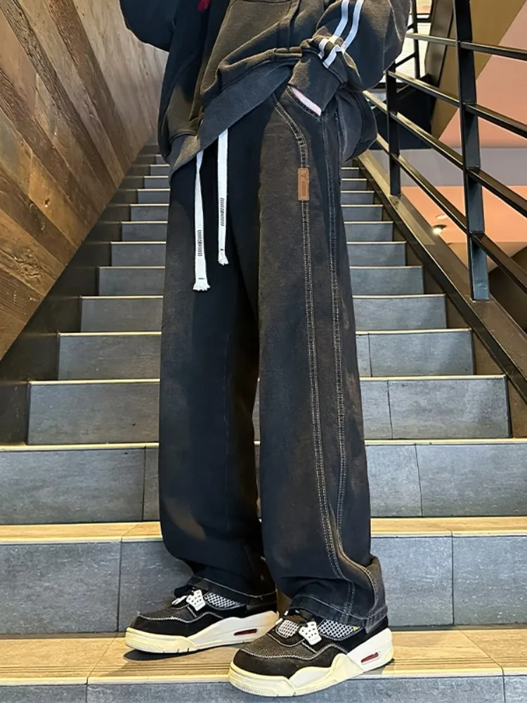 Men's Autumn Thin Large Size Loose Wide Leg Jeans American High Street Casual Long Pants Drape Straight Micro Flared Pants
Men's Autumn Thin Large Size Loose Wide Leg Jeans American High Street Casual Long Pants Drape Straight Micro Flared Pants