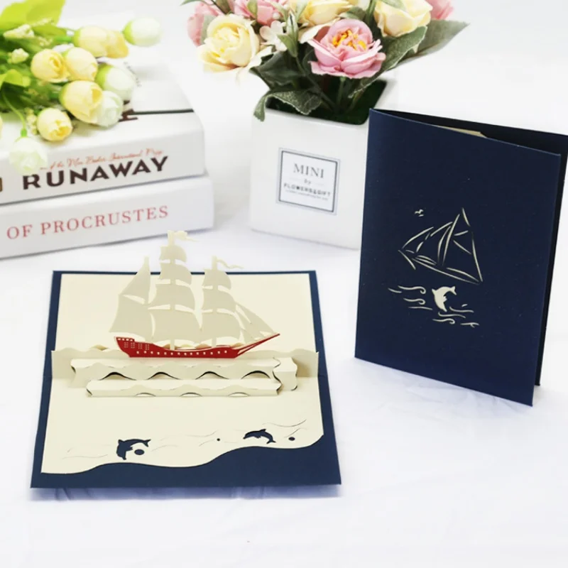 3D Pop UP Card Happy Birthday Greeting Invitation Card Laser Cut Gift Thank You Cards Sailboat Miniatures Postcard With Envelope
3D Pop UP Card Happy Birthday Greeting Invitation Card Laser Cut Gift Thank You Cards Sailboat Miniatures Postcard With Envelope
