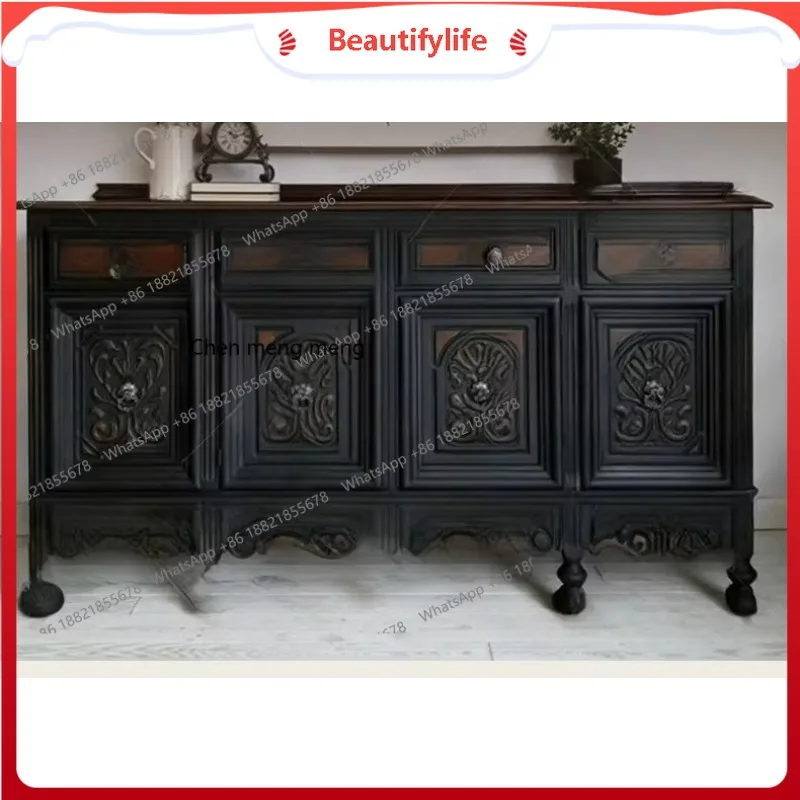 French retro solid wood carving flower porch locker bucket cabinet household entrance foyer decorative cabinet H
French retro solid wood carving flower porch locker bucket cabinet household entrance foyer decorative cabinet H