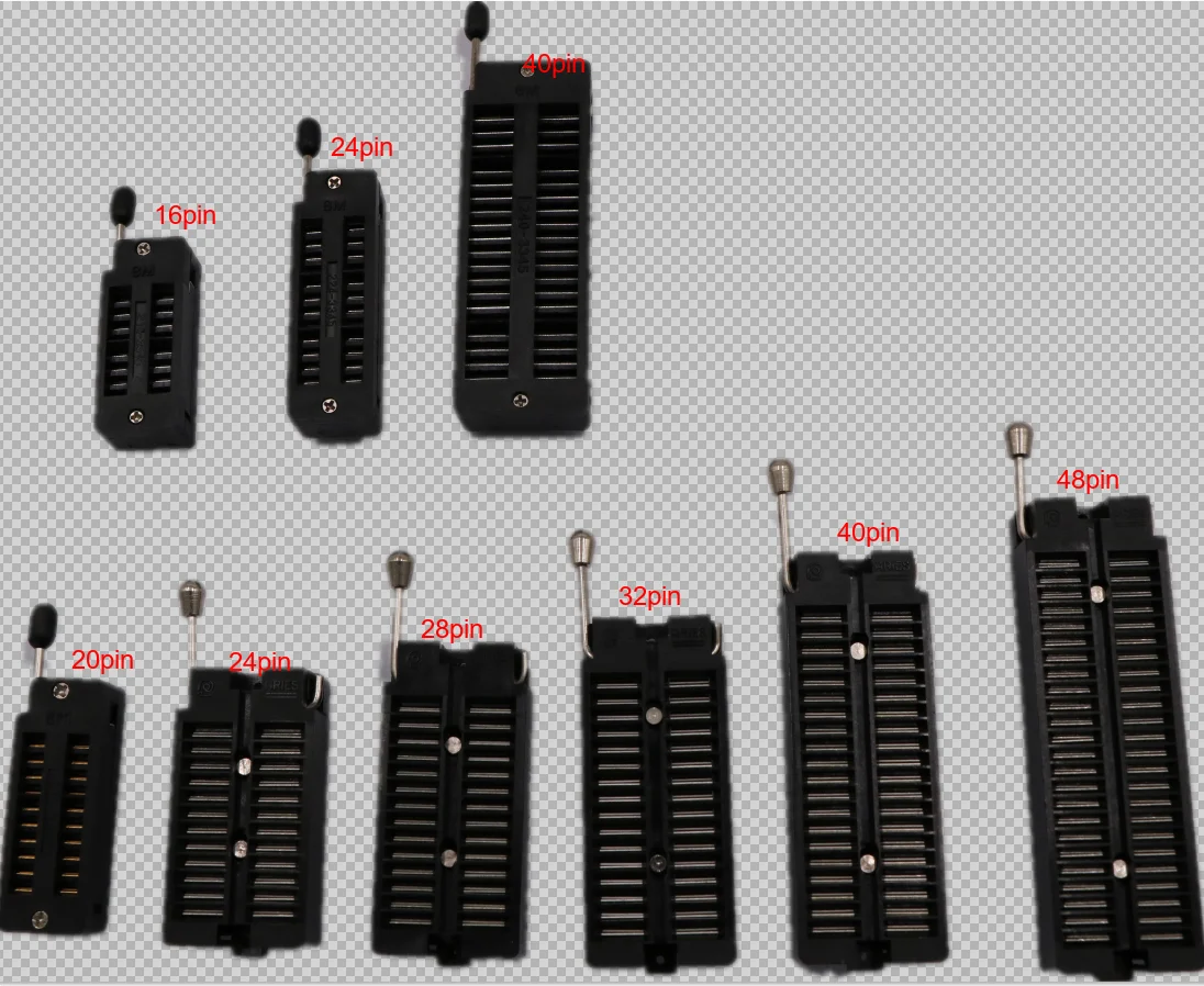 High quality IC locking seat movable socket Single chip chip testing base 16/20/24/28/32/40/48Pin
High quality IC locking seat movable socket Single chip chip testing base 16/20/24/28/32/40/48Pin