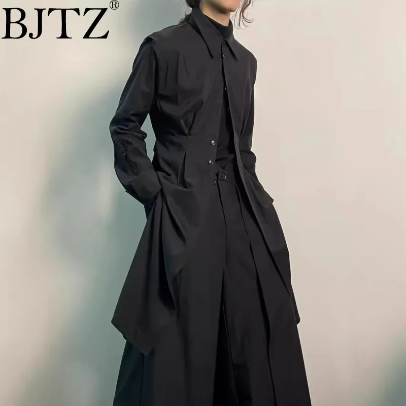 BJTZ Black Temperament Fashion Long Shirt For Women 2025 Spring New Versatile Loose Designer Female Clothing
BJTZ Black Temperament Fashion Long Shirt For Women 2025 Spring New Versatile Loose Designer Female Clothing
