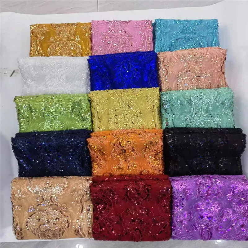Luxury African Sequins Beaded Lace Fabric 2025 High Quality Groom Nigerian Wedding Bridal Embroidery French Tulle Sewing
Luxury African Sequins Beaded Lace Fabric 2025 High Quality Groom Nigerian Wedding Bridal Embroidery French Tulle Sewing