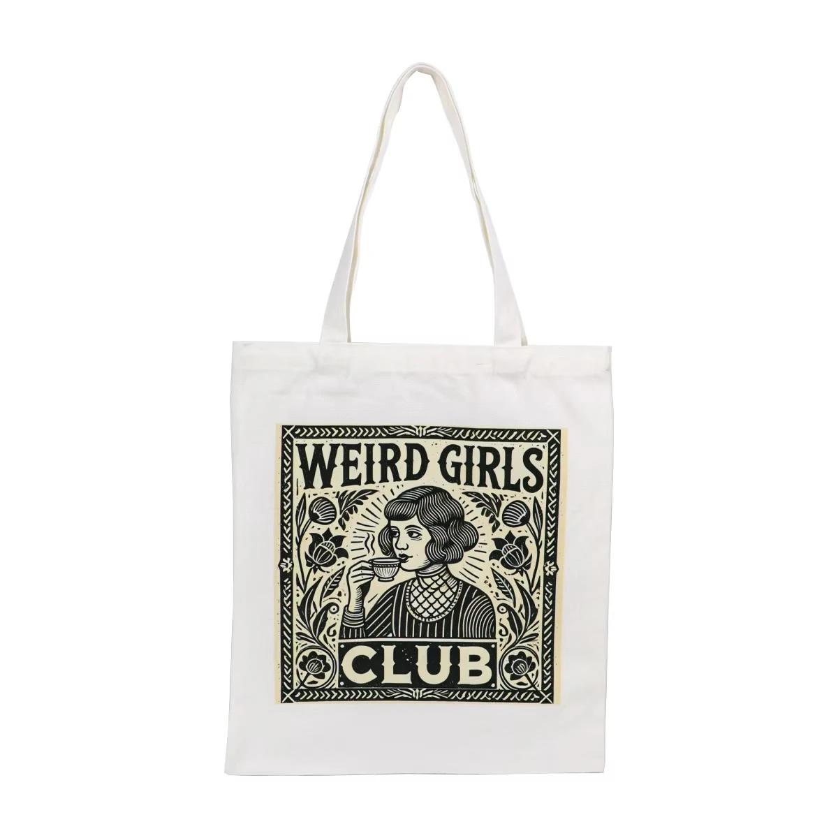 Weird Girls Club Canvas Tote Bag Retro Art Print Foldable Shopping Bag Shoulder Bag Fashion Unique Daily Bag for Women
Weird Girls Club Canvas Tote Bag Retro Art Print Foldable Shopping Bag Shoulder Bag Fashion Unique Daily Bag for Women
