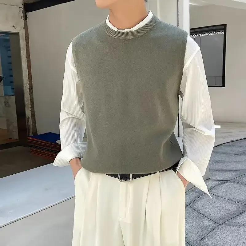 Men's Clothing Sleeveless Waistcoat Knit Sweater Male Round Collar Plain Blue Vest Crewneck Solid Color Japanese Retro Warm X A
Men's Clothing Sleeveless Waistcoat Knit Sweater Male Round Collar Plain Blue Vest Crewneck Solid Color Japanese Retro Warm X A