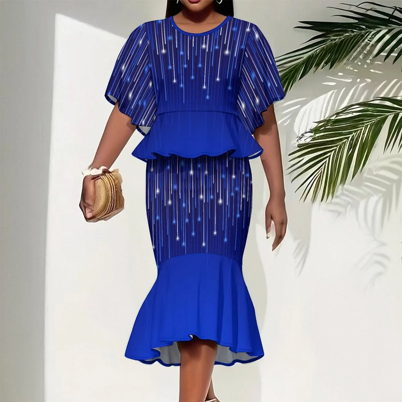 Fashion Slim Skirt Ladies Two Piece Set Women's Round Neck Fishtail Skirt Sexy Party Skirt Summer Casual Set
Fashion Slim Skirt Ladies Two Piece Set Women's Round Neck Fishtail Skirt Sexy Party Skirt Summer Casual Set
