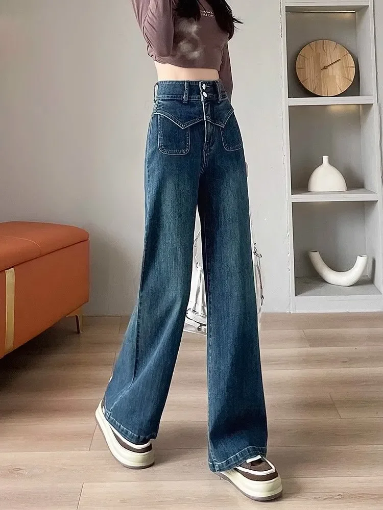 Straight Jeans for Women in Autumn Winter 2025 New High-waisted Slim Loose Slim Autumn Clothes Hanging Wide-leg Pants
Straight Jeans for Women in Autumn Winter 2025 New High-waisted Slim Loose Slim Autumn Clothes Hanging Wide-leg Pants