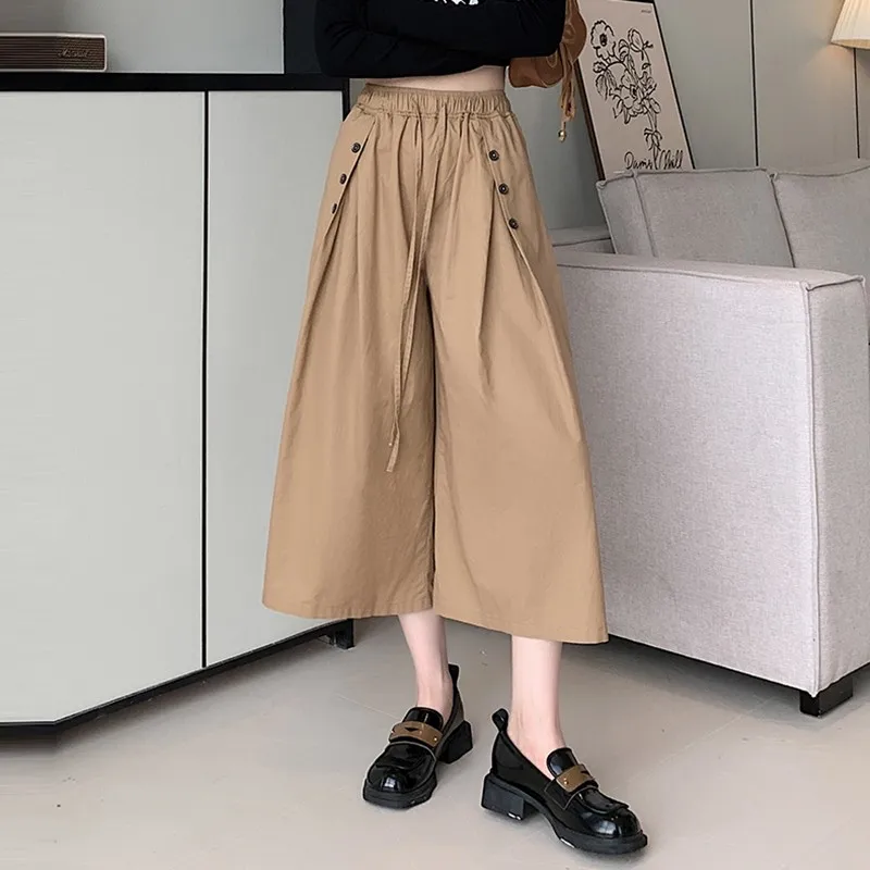 Women Casual Wide Leg Pants New Arrival 2024 Spring Korean Style Solid Color Loose Comfortable Female Calf-length Pants W1580
Women Casual Wide Leg Pants New Arrival 2024 Spring Korean Style Solid Color Loose Comfortable Female Calf-length Pants W1580