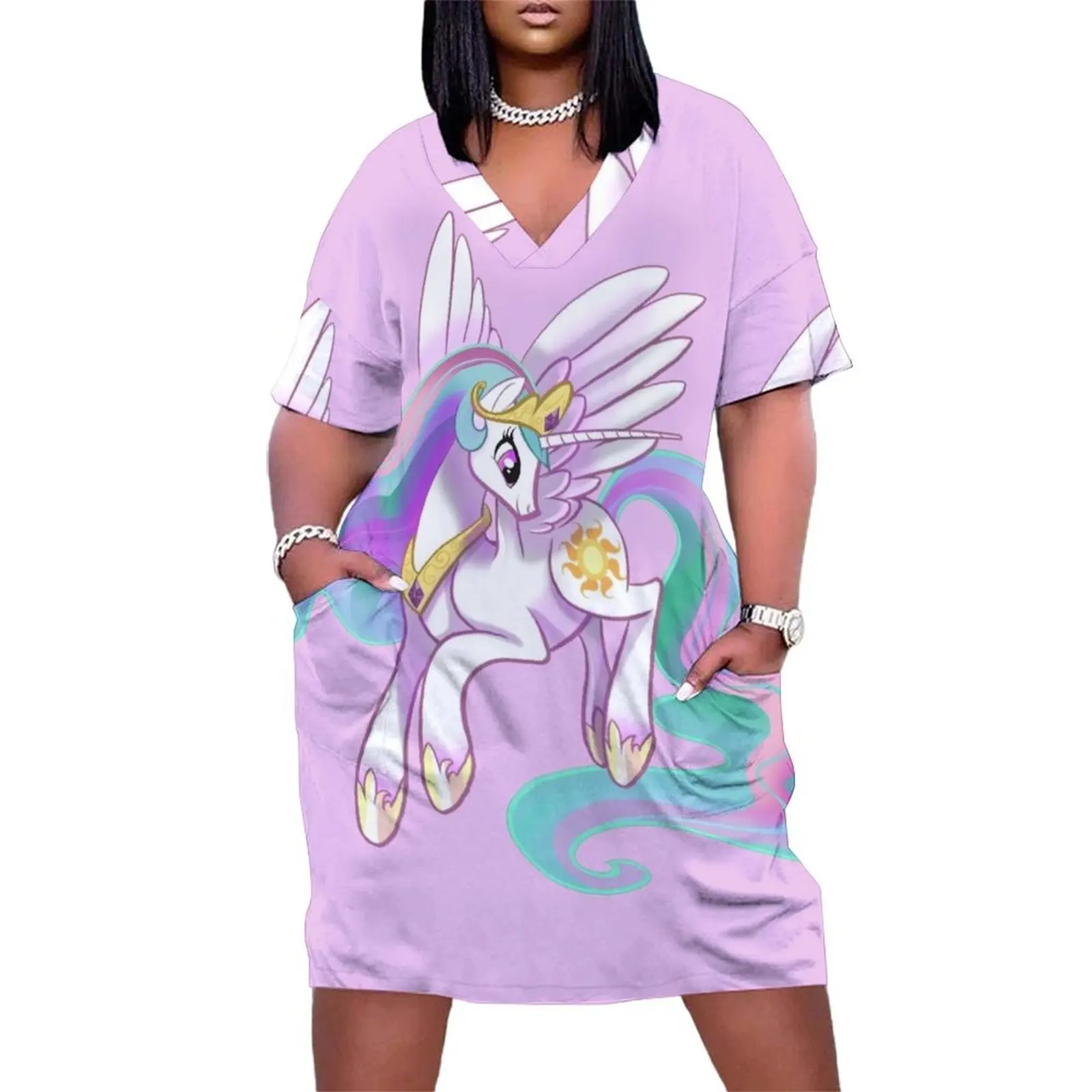Princess Celestia MLP Loose Pocket Dress luxury woman evening dress women evening dress women summer
Princess Celestia MLP Loose Pocket Dress luxury woman evening dress women evening dress women summer