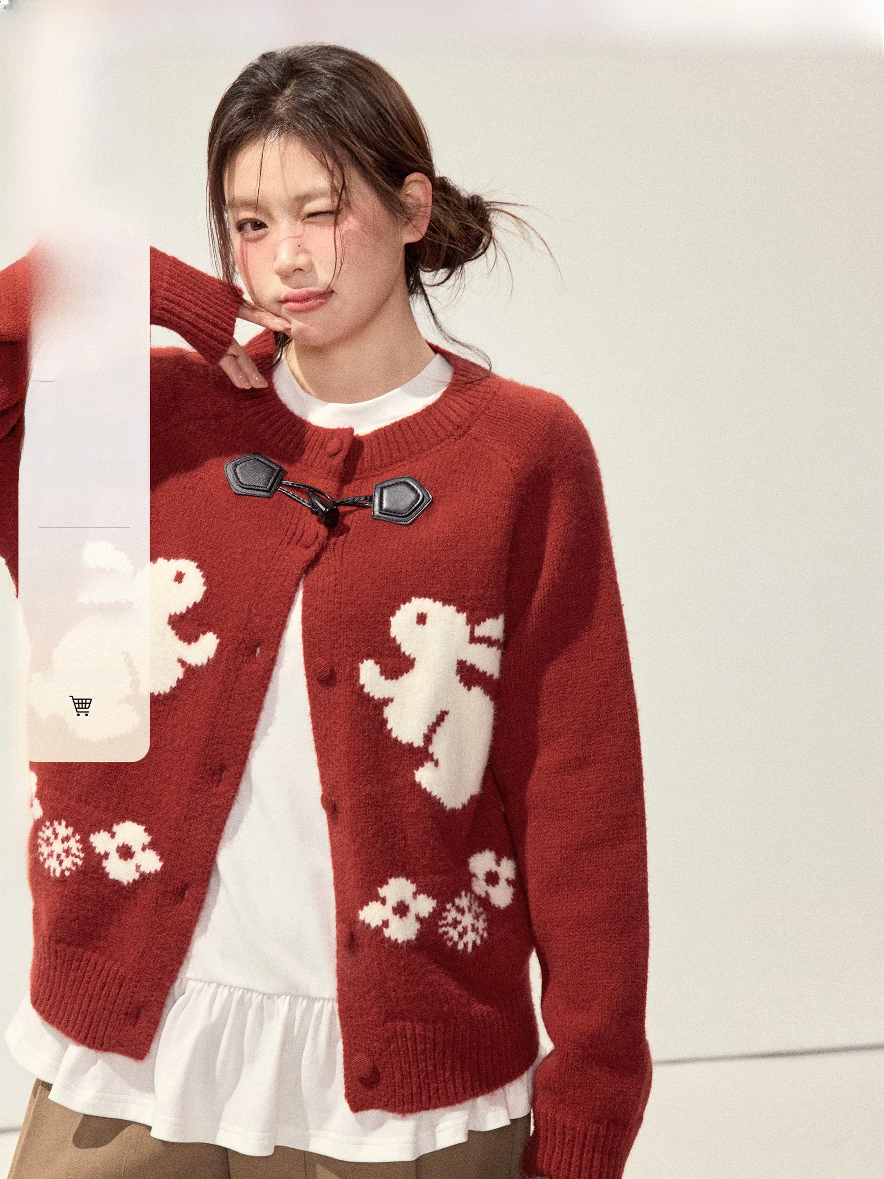 Adorable Rabbit Print Knitwear with Button Detail plus Size Sweater for Plump Women Spring Season round Ne Long Sve Card...
Adorable Rabbit Print Knitwear with Button Detail plus Size Sweater for Plump Women Spring Season round Ne Long Sve Card...