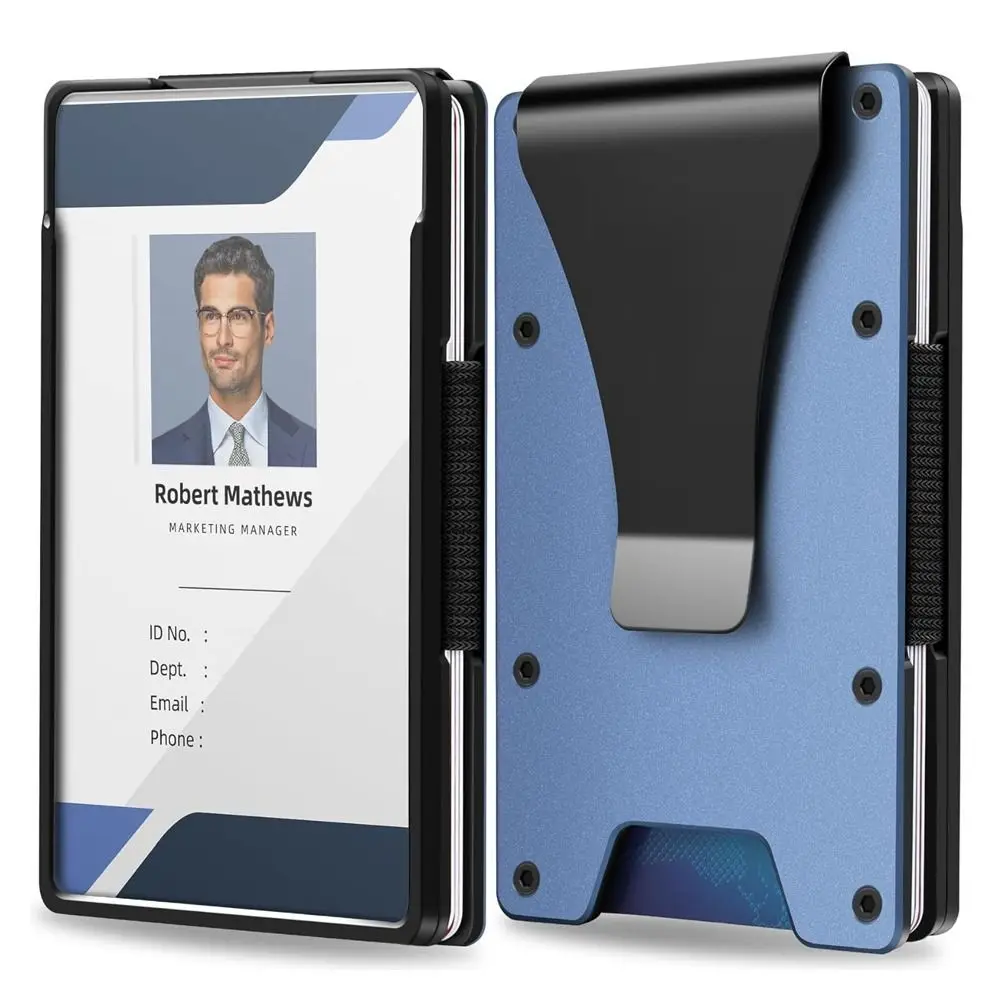 New Slim Minimalist Wallet Aluminum Metal RFID Blocking RFID Wallet with Money Clip Compact Design Money Clip for Men
New Slim Minimalist Wallet Aluminum Metal RFID Blocking RFID Wallet with Money Clip Compact Design Money Clip for Men