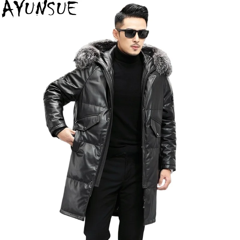 AYUNSUE 100% Real Cowhide Leather Down Jacket Man Winter White Duck Down Coat Hooded Fox Fur Collar 7XL Warm Puffer Trench Coats
AYUNSUE 100% Real Cowhide Leather Down Jacket Man Winter White Duck Down Coat Hooded Fox Fur Collar 7XL Warm Puffer Trench Coats