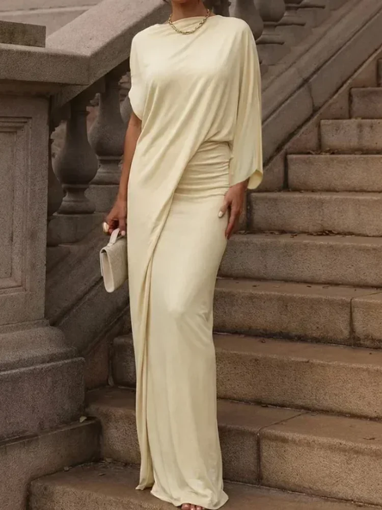 Женское шикарное однотонное плиссированное платье макси, модное тонкое длинное платье с нерегулярными рукавами и высокой талией, 2026 г., женское вечернее платье для ужина
Женское шикарное однотонное плиссированное платье макси, модное тонкое длинное платье с нерегулярными рукавами и высокой талией, 2026 г., женское вечернее платье для ужина