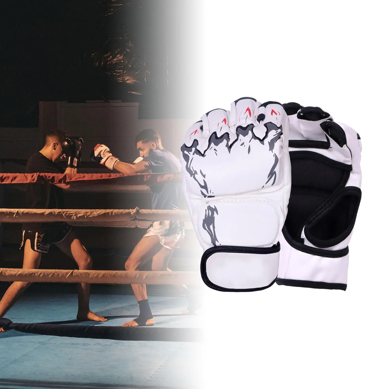 Mma Gloves Kickboxing Gloves Half Finger with Open Palm Boxing Fight Gloves Martial Arts Gloves for Training Sparring Sanda
Mma Gloves Kickboxing Gloves Half Finger with Open Palm Boxing Fight Gloves Martial Arts Gloves for Training Sparring Sanda