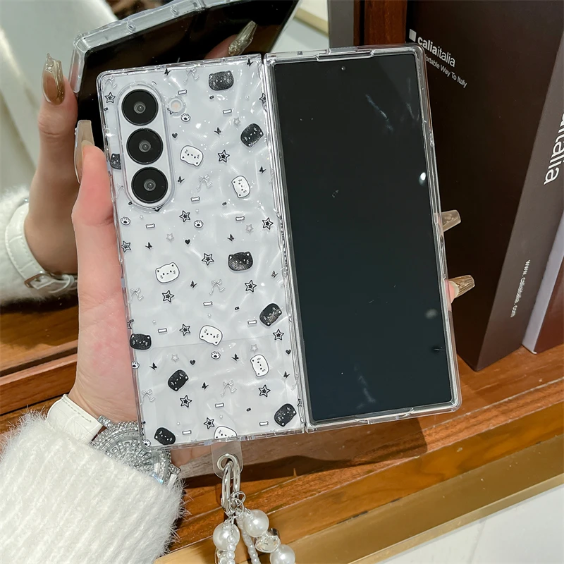 For Samsung Galaxy Z Fold 6 Case Waves Clear Back Small Cats Mobile Phone Cover With Bracelet
For Samsung Galaxy Z Fold 6 Case Waves Clear Back Small Cats Mobile Phone Cover With Bracelet