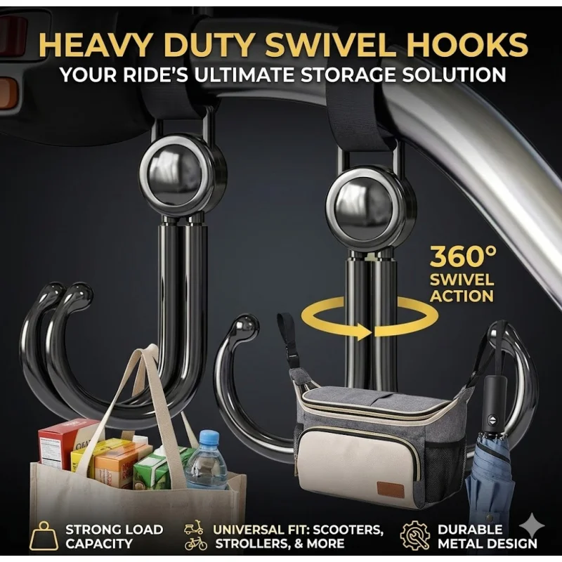 Universal Scooter E-Bike Hook Baby Stroller Bag Hanger Clip
Universal Scooter E-Bike Hook Baby Stroller Bag Hanger Clip