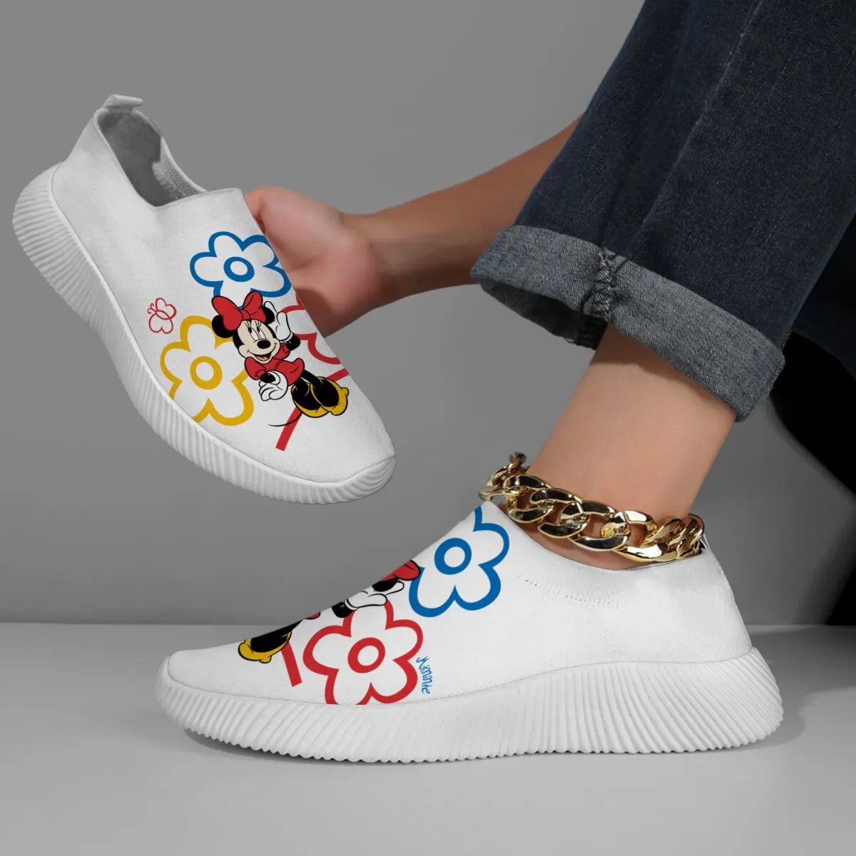Minnie Mickey Flower Print Slip-On Knit Casual Shoes Running Sneakers for Women Lightweight Walking Tennis Sports Designer Shoes
Minnie Mickey Flower Print Slip-On Knit Casual Shoes Running Sneakers for Women Lightweight Walking Tennis Sports Designer Shoes