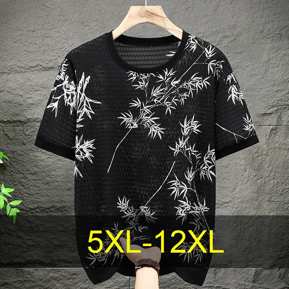 12XL Plus Size Hollow T-shirt Men Summer Short Sleeve Tshirts Bamboo Printing Fashion Casual Tops Tees Shirt Male Big Size 12XL
12XL Plus Size Hollow T-shirt Men Summer Short Sleeve Tshirts Bamboo Printing Fashion Casual Tops Tees Shirt Male Big Size 12XL